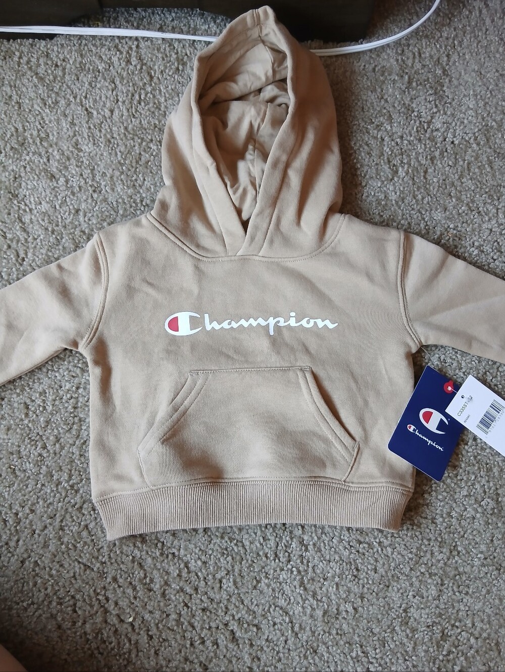 NWT Champion Baby Beige/Tan Logo Hoodie